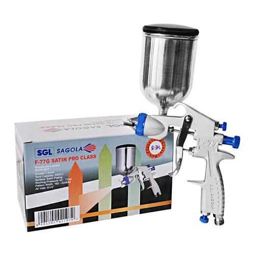 [EZM.1000062] SAGOLA Spray Gun F77G Pro Class Satin - Alat Semprot Cat Tabung Atas