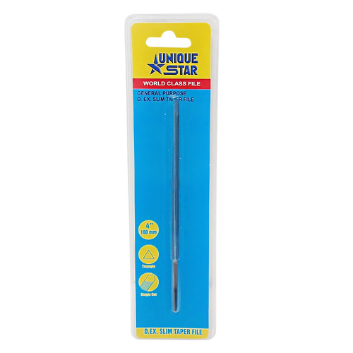 [EZM.1000090] UNIQUE STAR Kikir Double Extra Slim Taper 4 Inch Double Blister