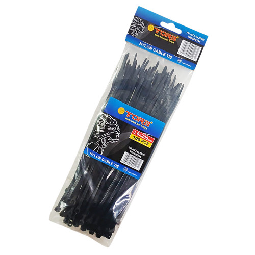 [EZM.1000095] TORA Kabel Tis Nylon 3.6 x 200 mm - Tali Ikat Warna Hitam 100 Pcs