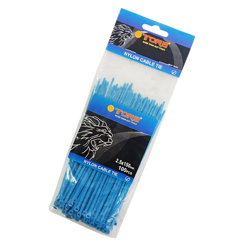 [EZM.1000097] TORA Kabel Tis Nylon 2.5 x 150 mm - Tali Ikat Warna Biru 100 Pcs