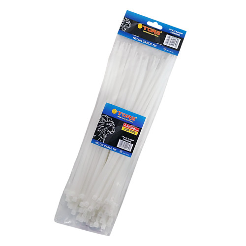[EZM.1000104] TORA Kabel Tis Nylon 4.8 x 300 mm - Tali Ikat Warna Putih 100 Pcs
