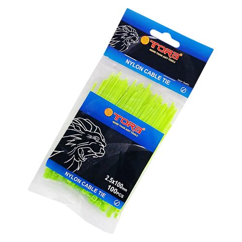 [EZM.1000105] TORA Kabel Tis Nylon 2.5 x 100 mm - Tali Ikat Warna Hijau 100 Pcs