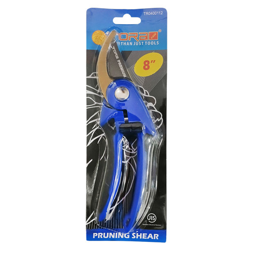 [EZM.1000125] TORA Gunting Dahan 8 Inch Double TPR Blade Surface - Prunning Shear Blue Black