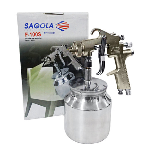 [EZM.1000147] SAGOLA Spray Gun F100S Satin Colour - Alat Semprot Cat Tabung Bawah