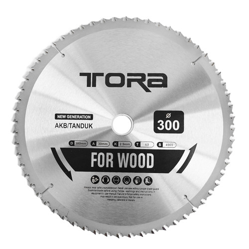 [EZM.1000153] TORA Mata Pisau Potong Kayu 12 Inch x 60T TCT Model AKB / Tanduk