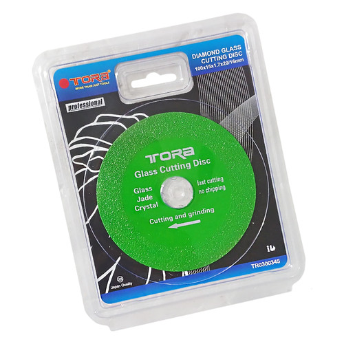 [EZM.1000160] TORA Diamond Glass Cutting Disc Green 100 x 15 x 1.7 MM Double Blister