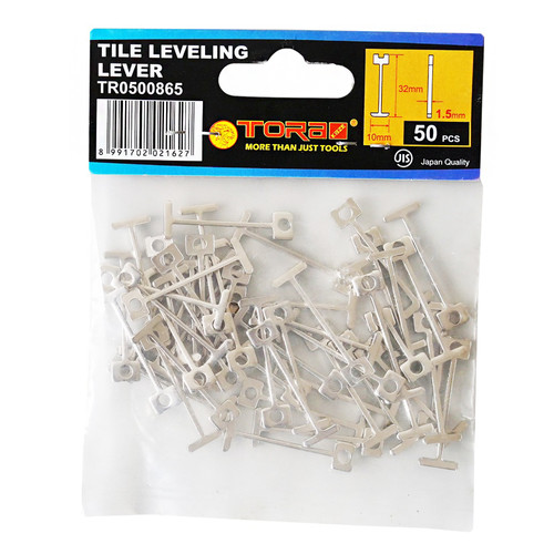[EZM.1000211] TORA Tile Balancer Level Chrome 1.5 MM Isi 50 Pcs - Pin Besi