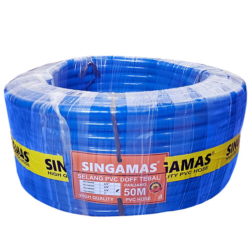 [EZM.1000213] SINGAMAS Selang Air PVC Dof Tebal Warna Biru 3/4 Inch x 50 Meter