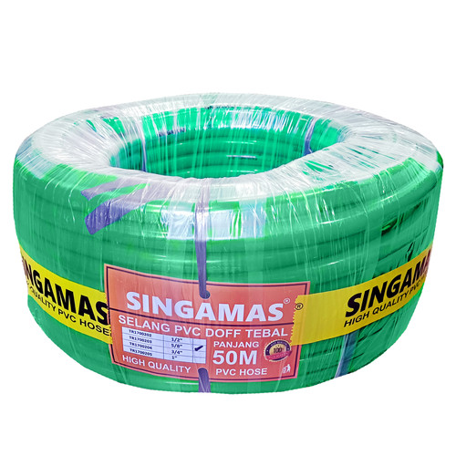 [EZM.1000214] SINGAMAS Selang Air PVC Dof Tebal Warna Hijau 5/8 Inch x 50 Meter