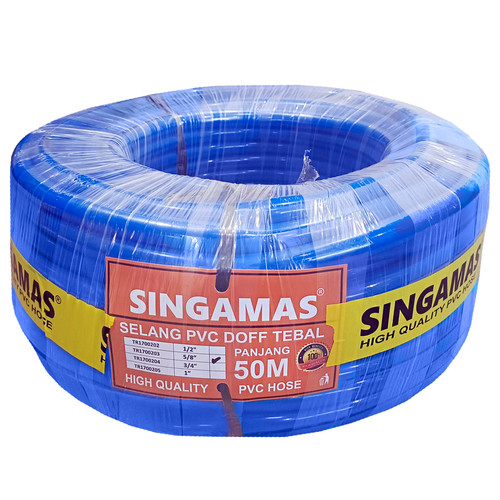 [EZM.1000215] SINGAMAS Selang Air PVC Dof Tebal Warna Biru 5/8 Inch x 50 Meter