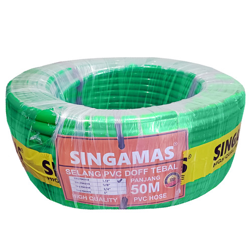 [EZM.1000216] SINGAMAS Selang Air PVC Dof Tebal Warna Hijau 1/2 Inch x 50 Meter