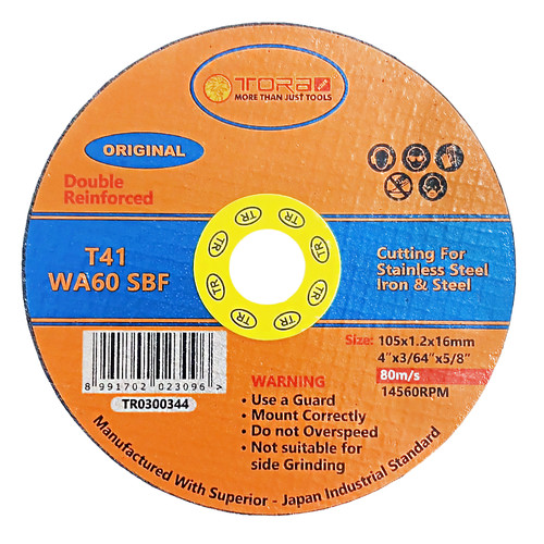 [EZM.1000285] TORA Batu Potong Gerinda 4 Inch WA60 SBF T41 - Abrasive Cutting Wheel