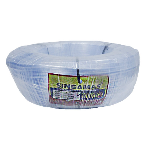 [EZM.1000605] SINGAMAS Selang Air PVC Elastis Transparan 1/4 Inch x 100 Meter