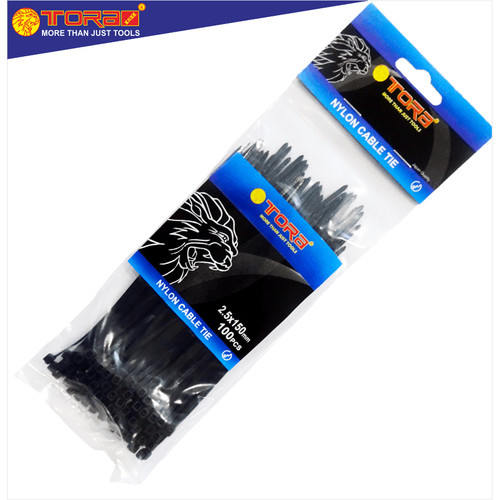 [EZM.1001691] TORA Kabel Tis Nylon 2.5 x 150 mm - Tali Ikat Warna Hitam 100 Pcs
