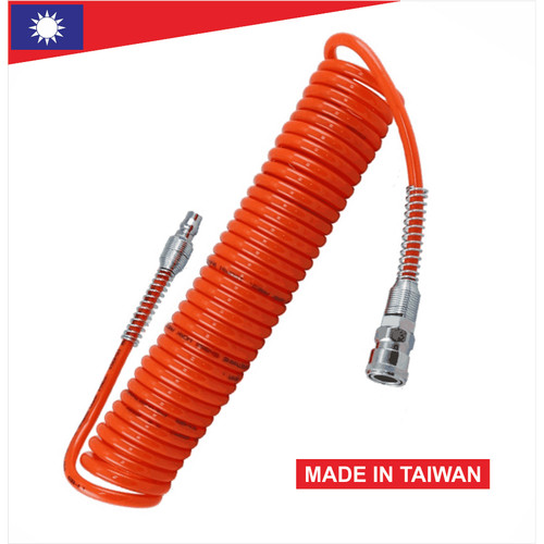[EZM.1001974] Recoil PU Hose Orange - Selang Kompresor 12 & 15M - Made In Taiwan
