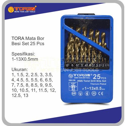 [EZM.1002294] TORA Mata Bor Besi Set 25 Pcs