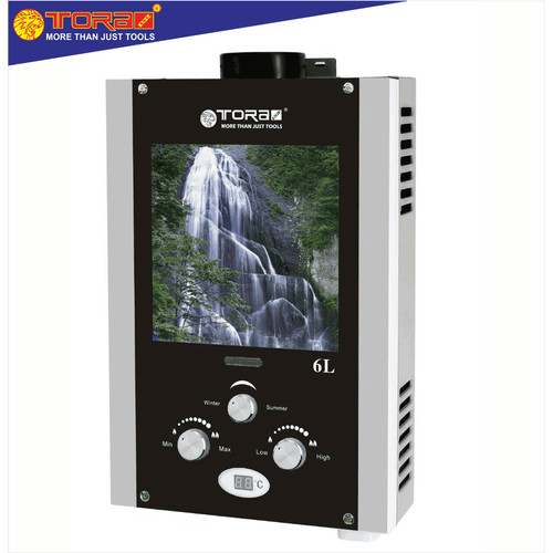 [EZM.1002465] TORA Gas Water Heater - Pemanas Air Digital Glass 6 Liter LPG GWH6C