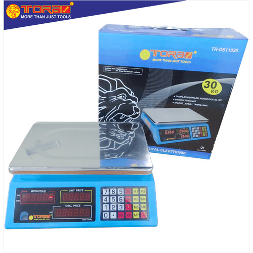 [EZM.1002495] Clearance Sale Tora Timbangan Digital 30 Kg - Buah - Dapur Body Biru