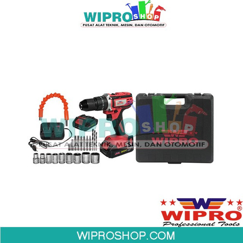 [EZM.1100287] WIPRO Bor Listrik Impact Cordless Set 24 pcs W6010CB (10mm)