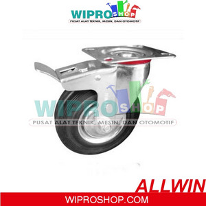 [EZM.1003163] ALLWIN Roda Karet + Rem New  8" H (RD11200LB)