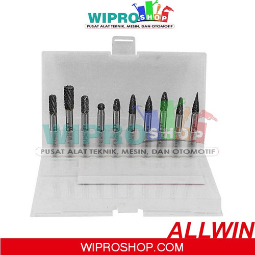 [EZM.1003368] ALLWIN Rotary Burr TCT / Mata Bor Tuner Set 10pcs Shank 6mm BRT 10-6
