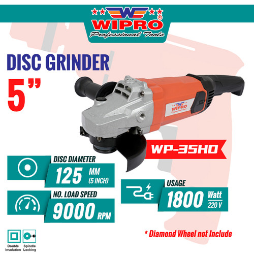 [EZM.1004374] Mesin Gerinda Tangan / Disc Grinder WIPRO WP-35HD 5"