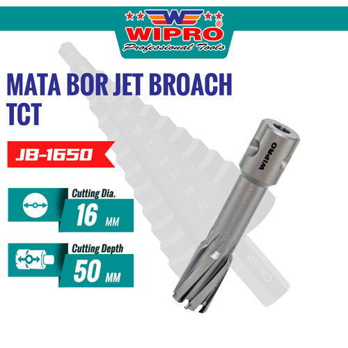 [EZM.1004445] WIPRO Mata Bor Jet Broach / Brot / Crinkey TCT FL 50mm 16x50MM JB-1650