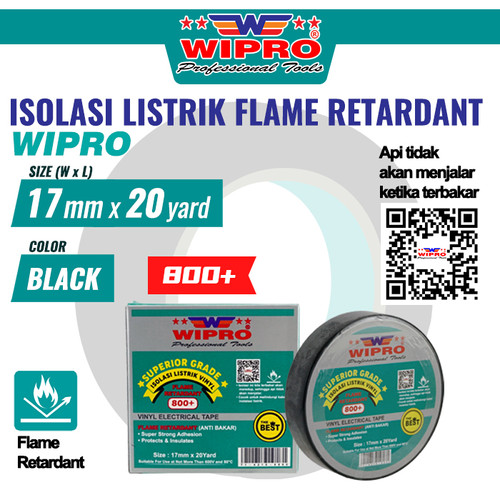 [EZM.1004734] WIPRO Isolasi Listrik Flame Retardant 17mm x 20Yard