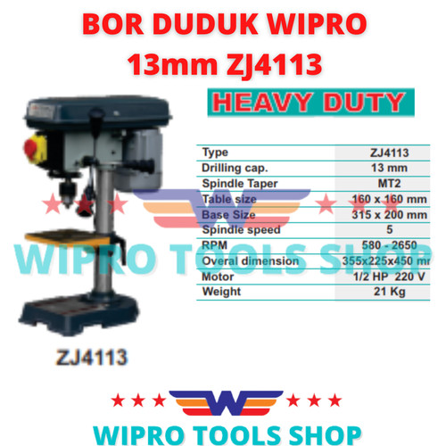 [EZM.1005959] Mesin Bor Duduk 13mm, 16mm, 25mm, 32 Wipro / Bench Drill