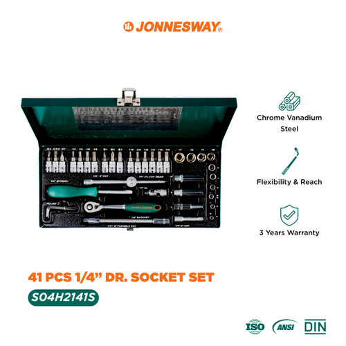 [S04H2141] Jonnesway 41 Pcs Dr. Socket Set 14 - S04H2141S