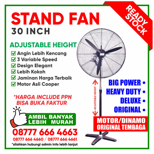 [EZM.3600108] Kipas Angin / Stand Fan 30 Inch - Adjustable Height - Original Cooper