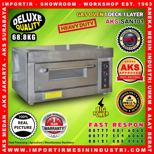 [EZM.3600490] Mesin Pemanggang Roti / Mesin Gas Oven 1 Deck 1 Tray SAN101