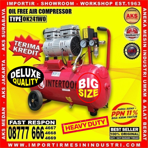 [EZM.3600515] ORI 1 HP 24 Liter Oilless AIR COMPRESSOR KOMPRESOR ANGIN TANPA OLI