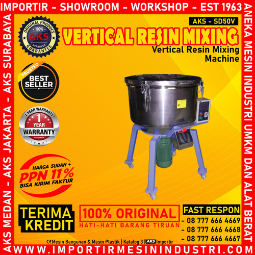 [EZM.3600652] Pengaduk Warna Plastik Vertikal 50 kg Resin Mixer SD50V INVC
