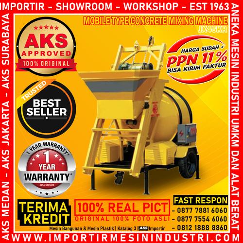[EZM.3601056] Mobile Type Mesin Molen Pencampuran Concrete 450 L AKS - JX45KR