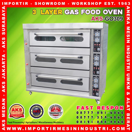 [EZM.3601791] Gas Oven / Pemanggang Kue Roti Bakery 3 Deck