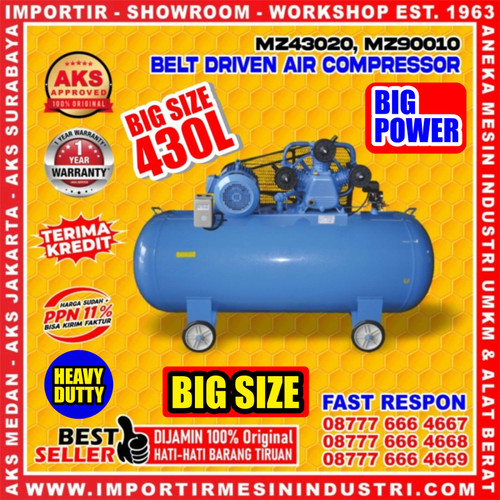 [EZM.3601931] Belt Driven Air Compressor Dinamo Kompresor Angin 20 Hp 430 L 810 Rpm