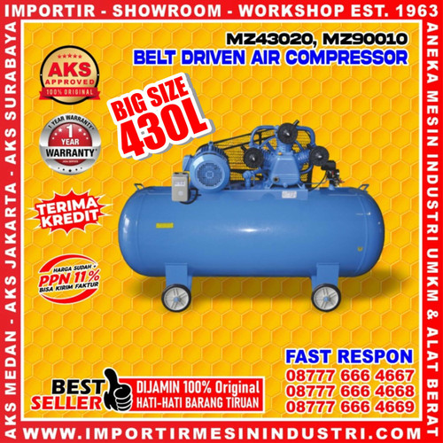 [EZM.3601933] Kompresor Angin Belt Driven Air Compressor Dinamo 20 Hp 430 L 810 Rpm