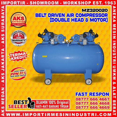 [EZM.3601958] Kompresor Angin Udara Belt Driven Air Compressor Dinamo 10 Hp 3200 LTR