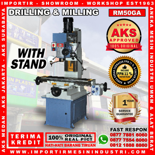 [EZM.3602091] Drilling Milling Machine Bor Dudukan With Stand 1,5Kw 50mm Type RM50GA
