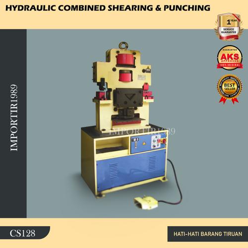 [EZM.3602107] Mesin Kombinasi Hidrolik Potong Besi Punching 300x12mm Type CS128