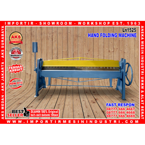 [EZM.3602135] Hand Folding Mesin Penekuk Tekuk Plat Manual 1,5x2500mm Type LN1525
