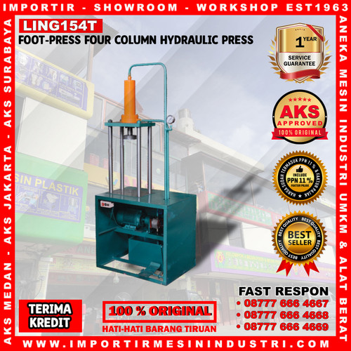 [EZM.3602192] Mesin Pres Hidrolik 4 Tiang 15 Ton 1,5 Kw Hidrolik Press Type LING154T