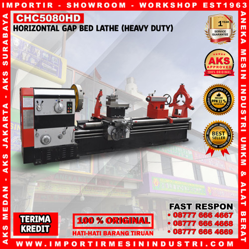 [EZM.3602212] Mesin Bubut Besi - Gap Bed Lathe 1250 x 2000 mm AKS - CHC5080HD