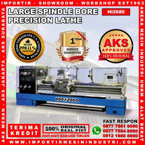 [EZM.3602229] Mesin Bubut 66 x 200 cm Large Spindle Bore Precision Lathe Type HI2680