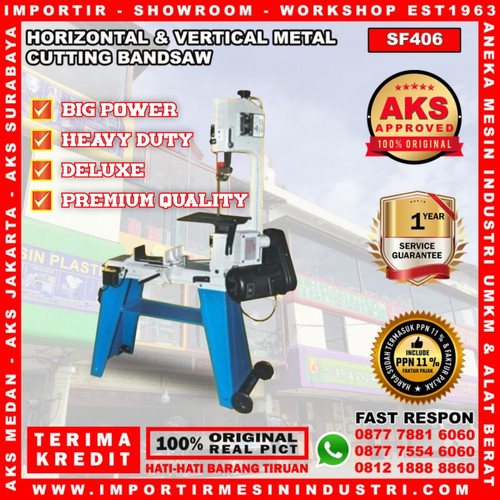 [EZM.3602235] Machinery Mesin Gergaji Besi Metal Cutting Bandsaw - 220 VOLT - SF406