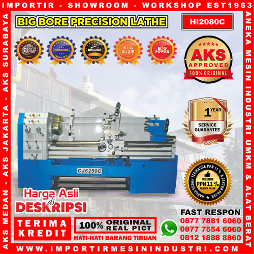 [EZM.3602241] Big Bore Precision Lathe Machine Type HI2080C Mesin Bubut Besi 2000 mm
