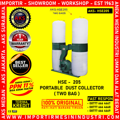 [EZM.3602273] Mesin Penyedot Debu Portable Dust Collector Two Bag 5 HP HSE205