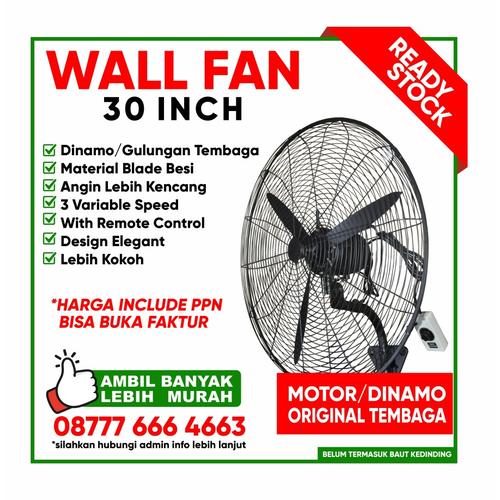 [EZM.3602287] Kipas Angin Dinding Besar Industrial Wall Fan 26" inch 30" inch