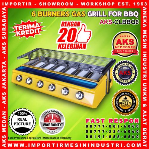 [EZM.3602299] Kompor Panggangan Daging/Sosis Grill Roaster 6 Tungku Merk AKS CLBBQ6
